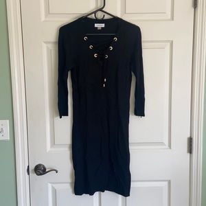 CALVIN KLEIN black sweater dress, size S
